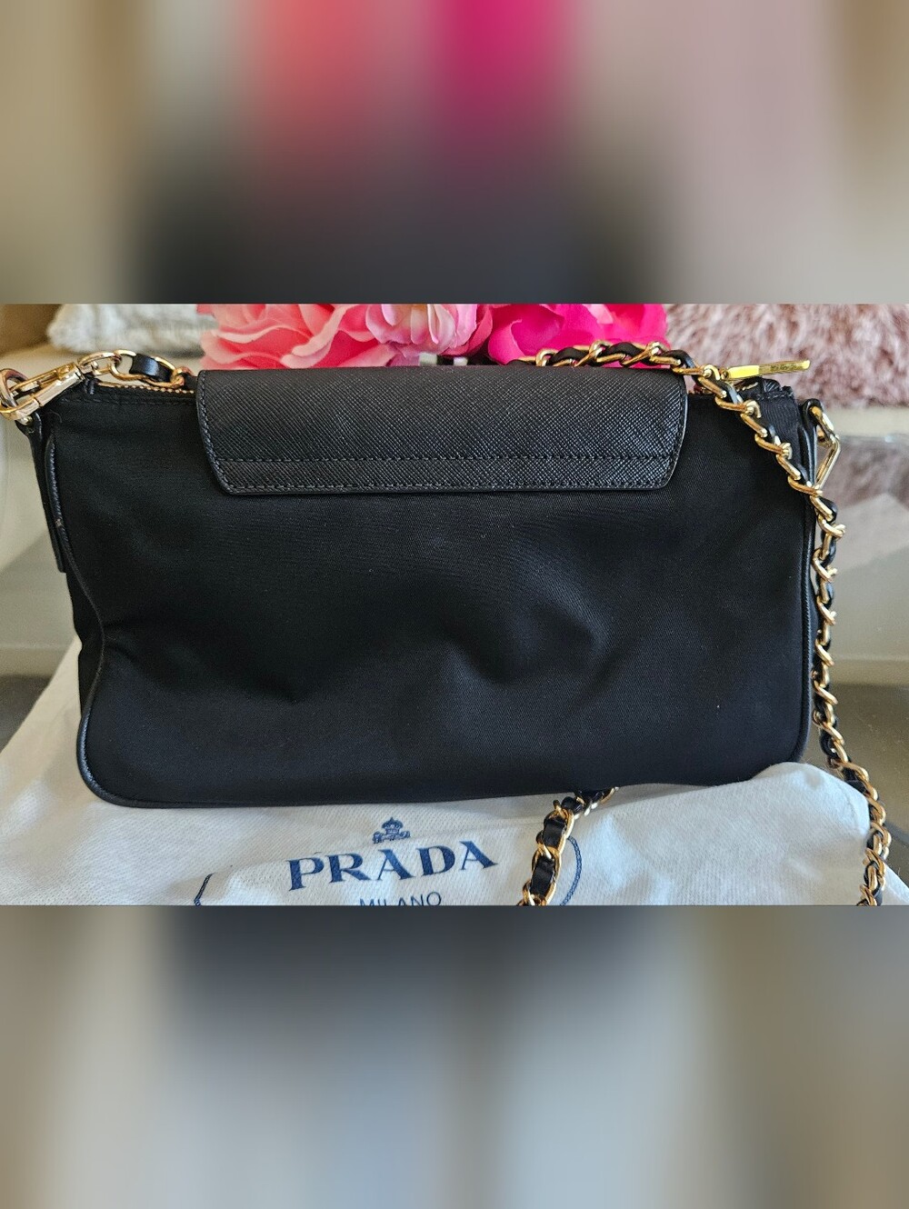 Authentic Prada Tessuto & Saffiano Crossbody Bag / Clutch (Nero/Black) - Picture 5 of 14